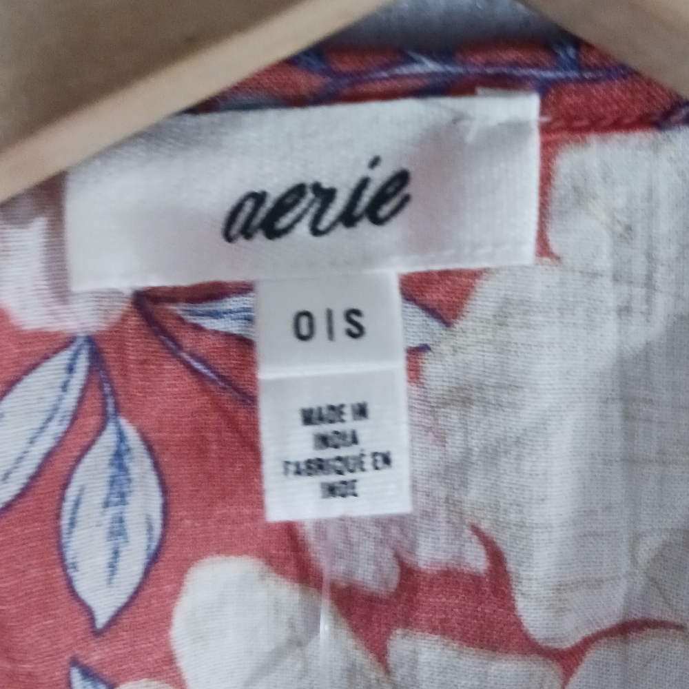 aerie Red Floral Swim Coverup Kimono - Picture 5 of 5
